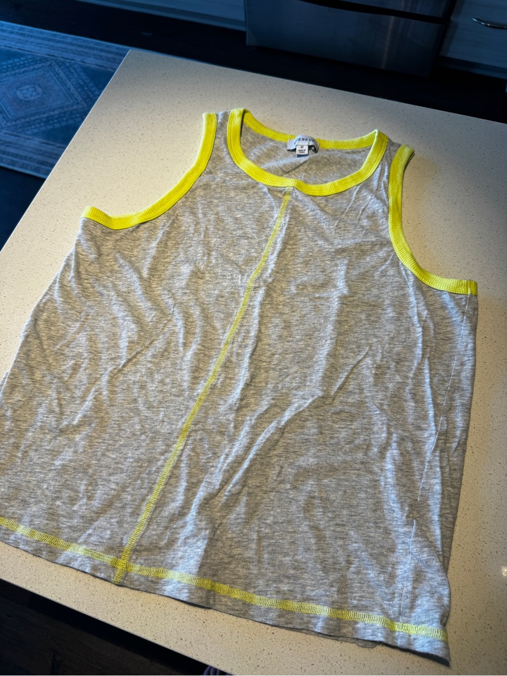 Evereve Gray Tank with Yellow Trim - Kids